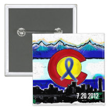 Aurora-ColoradoerinnerungsSkyline-Flaggenknopf Buttons