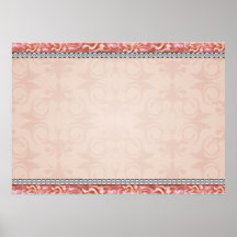 Ausdrucksvoller brauner Wirbel und Damast Poster