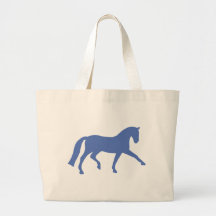 Ausgedehntes Trabdressage-Pferd (blau) Einkaufstasche