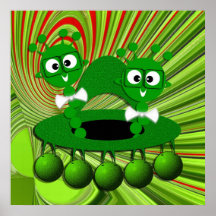 Außerirdische im Ufo Plakate