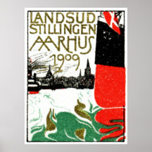 Ausstellungs-Plakat 1909 Aarhus Dänemark