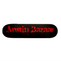 Austin-Basar-schwarzes und rotes Skateboard Personalisierte Skatedecks