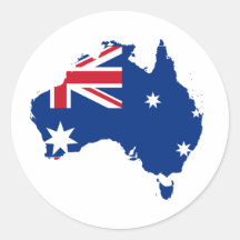 Australien-Flagge in Form Australiens Runder Aufkleber