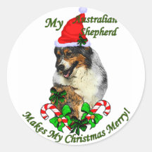 Australische Schäfer-Weihnachtsgeschenke Runde Aufkleber