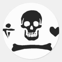 Authentische Piratenflagge Stede Mütze Runde Sticker