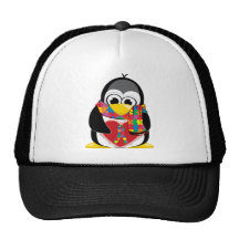 Autismus-Band-Pinguin-Schal Kappen