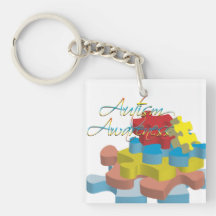Autismus-Bewusstseins-Puzzlespiel bessert AcrylKey Schlüsselanhänger