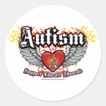 Autismus-Flügel Runde Sticker