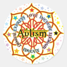 Autismus Lotus Runde Sticker