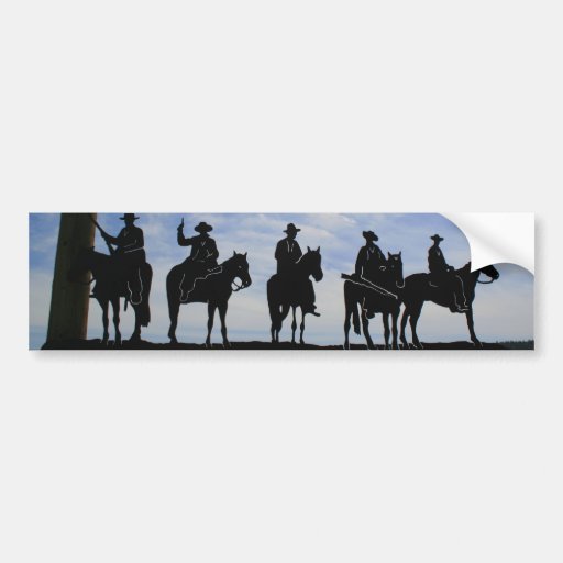 Autoaufkleber mit fünf Cowboys