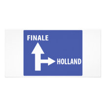 Autobahnschild Finale Holland Fotokarte