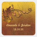 Autumn Leaves Fall Wedding Sticker