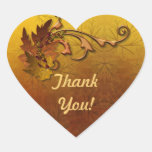 Autumn Leaves Fall Wedding -Thank You Heart Sticker