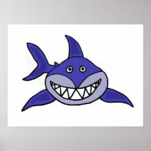 AZ-, lächelndes Haifisch-Cartoon-Plakat