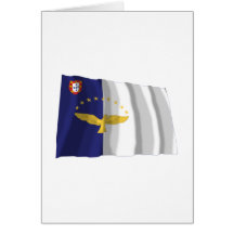 Azoren, die Flagge wellenartig bewegen Grußkarte