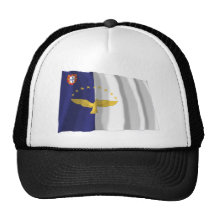 Azoren, die Flagge wellenartig bewegen Trucker Mütze