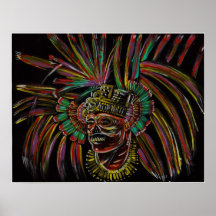 aztekische Kriegersmalerei Poster