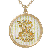 B-Anfangsmonogramm-"Goldpin-Streifen-" Halskette
