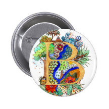 B, Initiale, Monogramm, wedding Anstecknadel