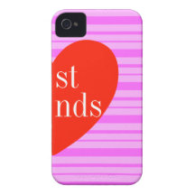 b iPhone 4 rosa Streifen-beste Freunde, die Hüllen iPhone 4 Cover
