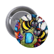 B ist für summende Bienen Anstecknadelbutton