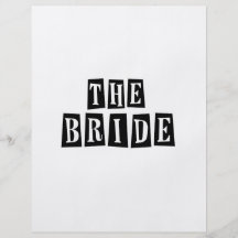 B&W Retro Briefmarke - die Braut Flyer