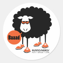 Baaad schwarze Schafe Runder Aufkleber