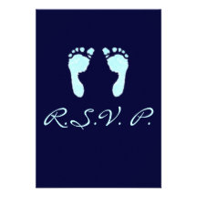 Baby-Abdrücke (Junge) Personalisierte Ankündigungskarten