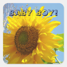 BABY! Aufkleber Umschlag Aufkleber-Sonnenblumen