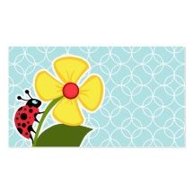 Baby Blue Circles; Ladybug Business Card Template