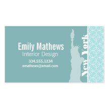 Baby Blue Circles; New York Business Cards