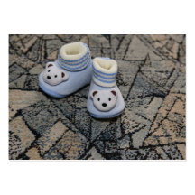 Baby blue shoes business card template