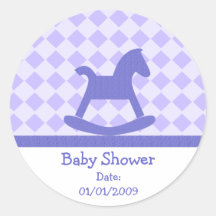 Baby-Duschen-lila Schwingpferdeaufkleber