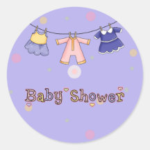 Baby-Duschen-Mädchen: Einladungs-Umschlag Aufklebe Runder Sticker
