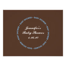 Baby-Duschen-Register-Karte - Brown-Grenze Personalisierte Einladungskarten