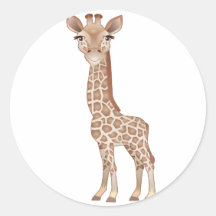 Baby-Giraffe Runde Aufkleber