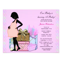 Baby-Mädchen-Dusche, niedliches Rosa, Individuelle Einladungskarten