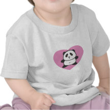 Baby-Panda im rosa Herz-Kleinkind-T-Shirt