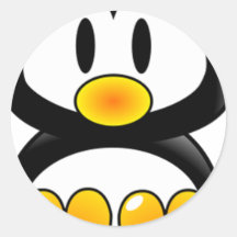 Baby-Pinguin-Smoking Runde Sticker