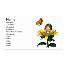 Baby-Sonnenblume-Fee mit Schmetterling Visitenkarten