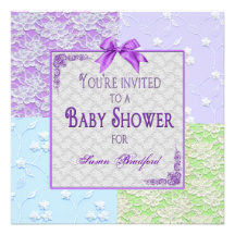 Babyparty-Einladung - Spitze -