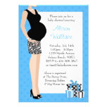 Babyparty-Einladungs-Blau mit Zebra