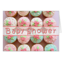 Babyparty - kleine Kuchen mit Pastellentwürfen Karte