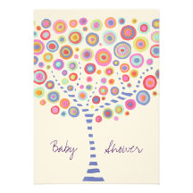 Babyparty-Kreis-Baum-Retro kundenspezifische Einla