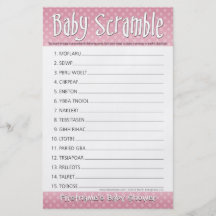 Babyparty-Spiel - Baby-Wort-Jagd Flyer