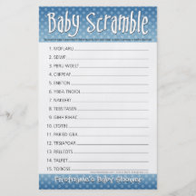 Babyparty-Spiel - Baby-Wort-Jagd Flyer Druck