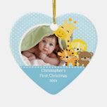Babys erste Weihnachtsfoto-Verzierungs-Giraffe Weihnachtsbaum Ornamente