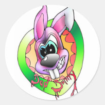 bad bunny böser hase sticker aufkleber