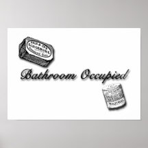 Badezimmer besetztes Zeichen Posterdrucke