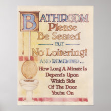 Badezimmer---Bitte setzen Sie Plakatdruck